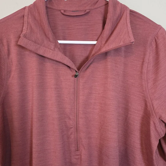 Vuori Crescent Half Zip Heathered Red Pullover Large Athleisure Yoga Performance - Picture 4 of 8